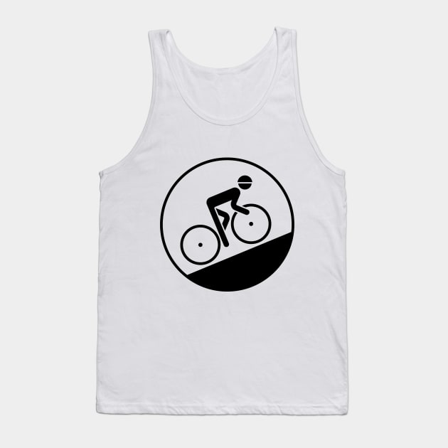 Cyclist Bicyclist Biker (Racing Bicycle / Uphill / Black) Tank Top by MrFaulbaum